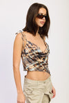 ASYMMETRICAL COWL NECK CAMI TOP - KOKOTETE