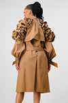 ATHINA FALL TRANSTION FLORAL SLEEVE TRENCH COAT - KOKOTETE