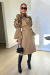 ATHINA FALL TRANSTION FLORAL SLEEVE TRENCH COAT - KOKOTETE