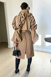 ATHINA FALL TRANSTION FLORAL SLEEVE TRENCH COAT - KOKOTETE