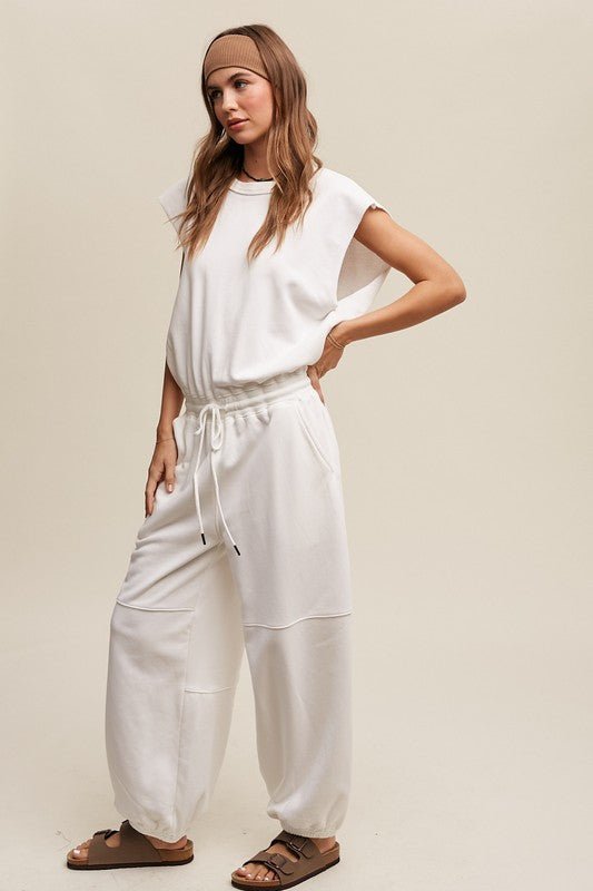 Athleisure French Terry Loose Jogger Jumpsuit - KOKOTETE