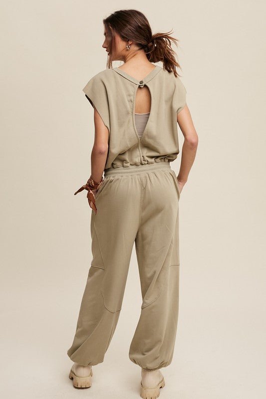 Athleisure French Terry Loose Jogger Jumpsuit - KOKOTETE