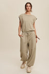 Athleisure French Terry Loose Jogger Jumpsuit - KOKOTETE