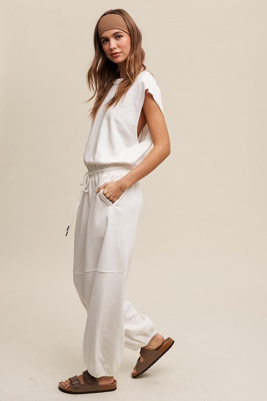 Athleisure French Terry Loose Jogger Jumpsuit - KOKOTETE