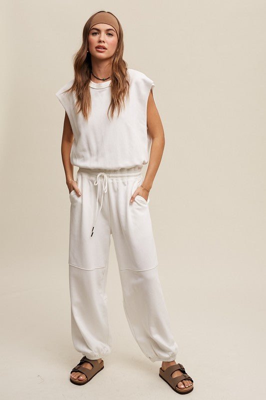 Athleisure French Terry Loose Jogger Jumpsuit - KOKOTETE