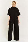 Basic Collar Shirt Wide leg Jumpsuit - KOKOTETE