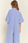 Basic Collar Shirt Wide leg Jumpsuit - KOKOTETE