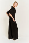 Basic Collar Shirt Wide leg Jumpsuit - KOKOTETE