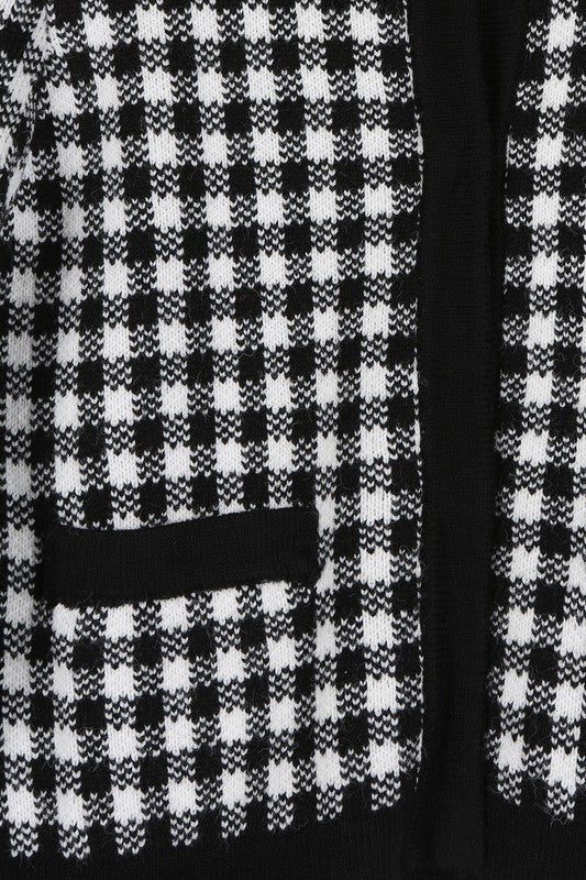 Black check knitted jacket - KOKOTETE