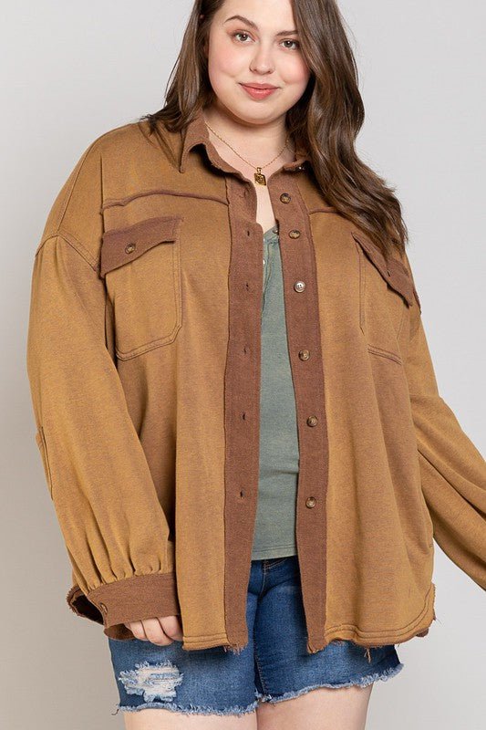 Button Front Closure Jacket - KOKOTETE