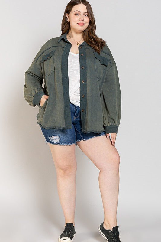 Button Front Closure Jacket - KOKOTETE