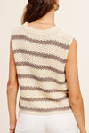 Chunky Stripe Sleeveless Sweater Top - KOKOTETE