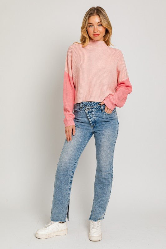 Color Block Oversize Sweater - KOKOTETE