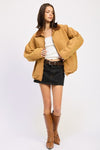 CONTRASTED COLLAR JACKET WITH POCKETS - KOKOTETE