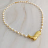 Cowgirl Boot Pearl Chain Necklace - KOKOTETE
