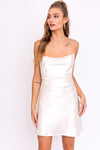 Cowl Neck Criss - Cross Strap Slip Dress - KOKOTETE