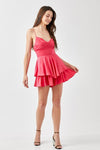 Cowl Neck Flare Tiered Cami Romper - KOKOTETE