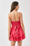 Cowl Neck Flare Tiered Cami Romper - KOKOTETE