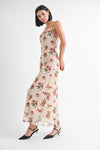 COWL NECK MAXI DRESS WITH OPEN BACK - KOKOTETE