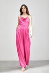 Cowl Neck Trim Detail Jumpsuit - KOKOTETE
