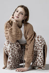 Cozy Warm Soft Leopard Fuzzy Lounge Pants - KOKOTETE