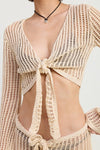 CROCHET CROPPED TOP WITH FRONT TIE - KOKOTETE