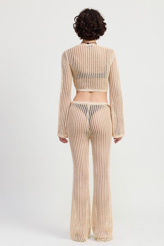 CROCHET CROPPED TOP WITH FRONT TIE - KOKOTETE