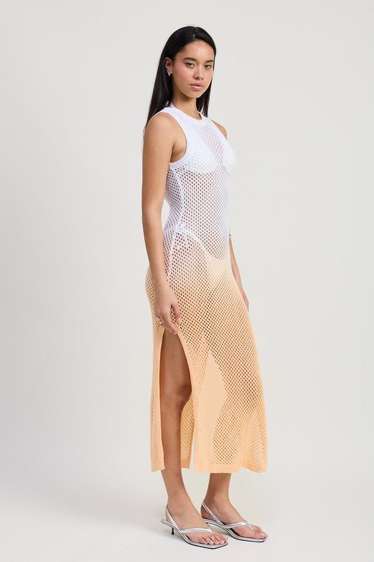 CROCHET MAXI DRESS WITH OPEN BACK - KOKOTETE