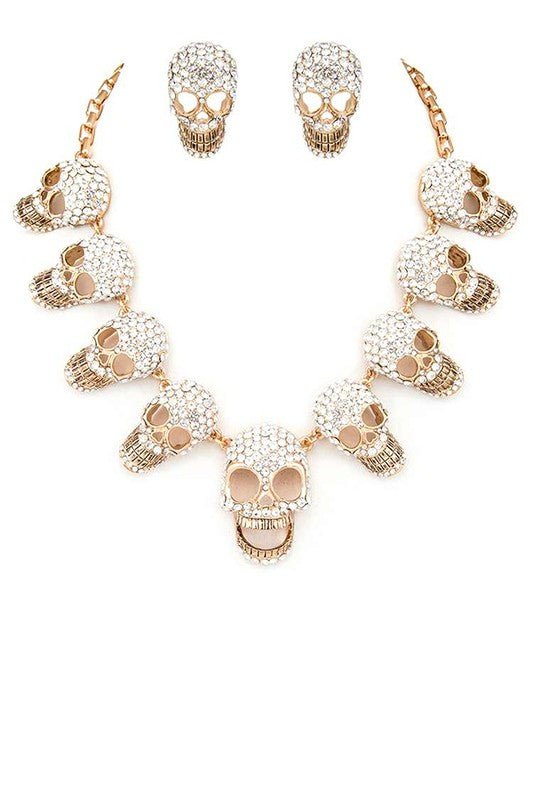Crystal Iconic Skull Necklace Set - KOKOTETE