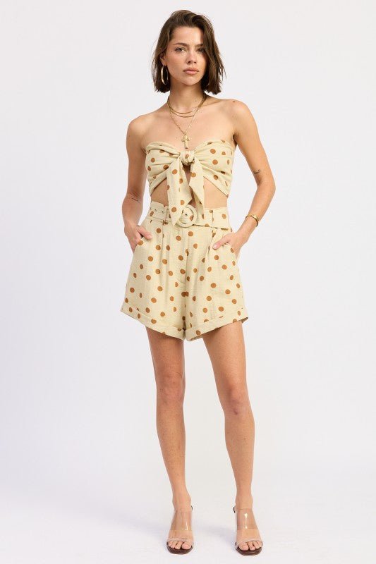 CUFFED HEM BELTED SHORTS - KOKOTETE