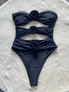 Cutout one piece rose swimsuit - KOKOTETE