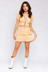 Daisy Embroidered Tiered Mini Skirt - KOKOTETE