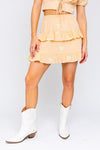 Daisy Embroidered Tiered Mini Skirt - KOKOTETE