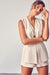 Deep V - Neck Open Back Romper - KOKOTETE