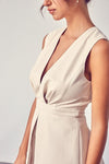 Deep V - Neck Open Back Romper - KOKOTETE