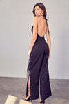 Deep V - Neck Wide Leg Jumpsuit - KOKOTETE