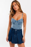 Denim Bustier Bodysuit - KOKOTETE