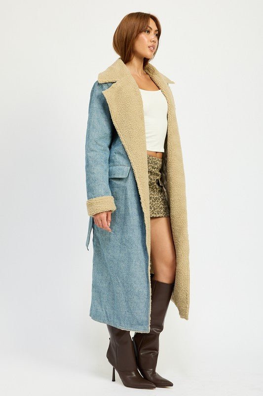 DENIM MAXI COAT - KOKOTETE