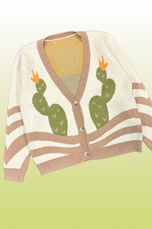 Desert cactus cardigan - KOKOTETE