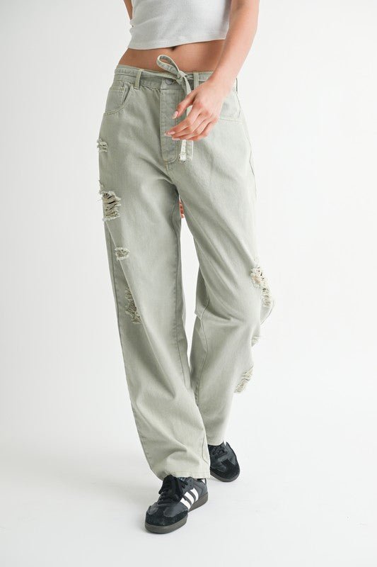 Distressed wide pants - KOKOTETE