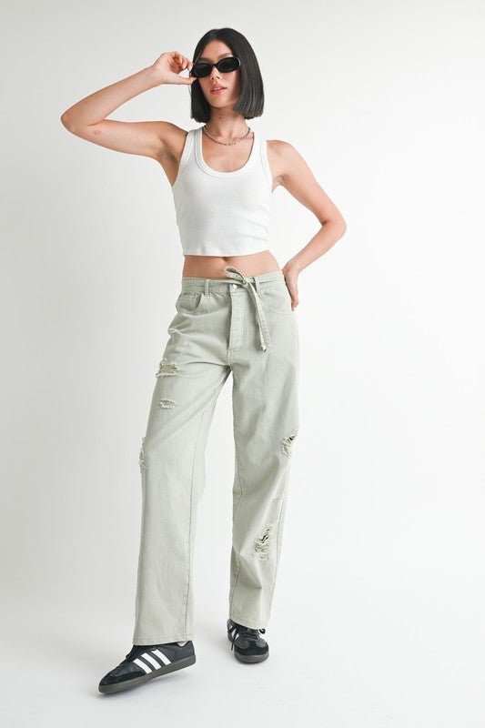 Distressed wide pants - KOKOTETE