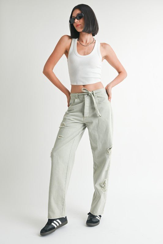 Distressed wide pants - KOKOTETE