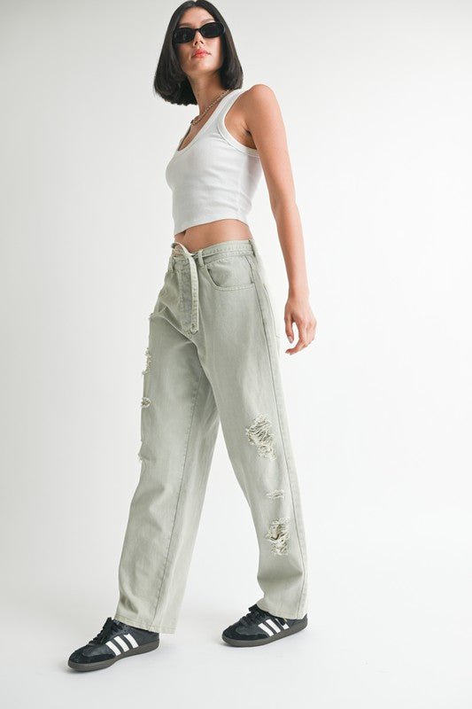 Distressed wide pants - KOKOTETE