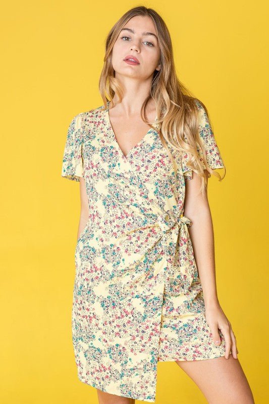 Ditsy Floral Wrap Dress - KOKOTETE
