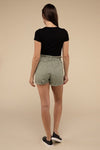 Double Buttoned Waistband Denim Shorts - KOKOTETE