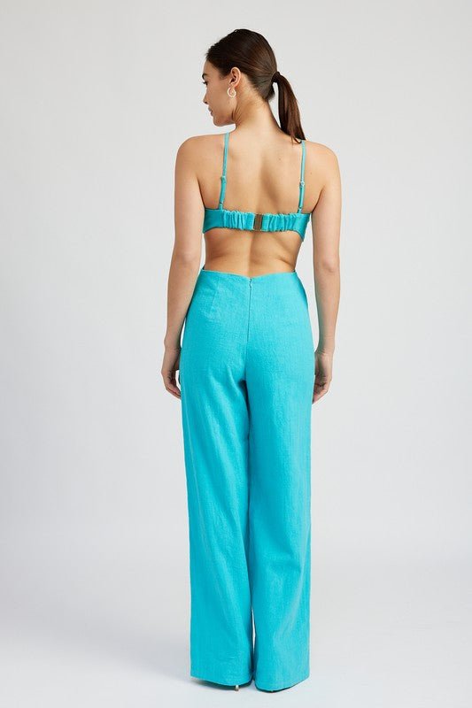 DOUBLE O RING CUT OUT JUMPSUIT - KOKOTETE