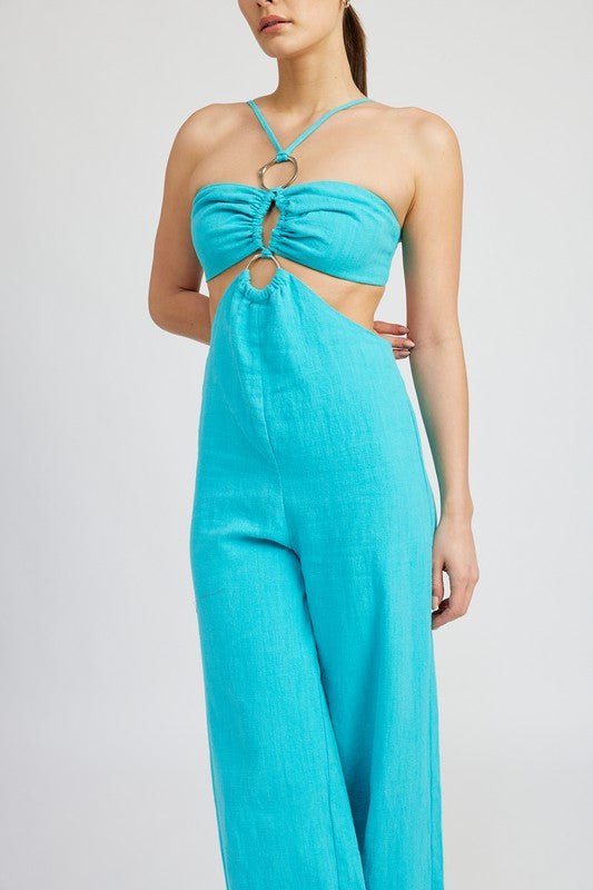 DOUBLE O RING CUT OUT JUMPSUIT - KOKOTETE