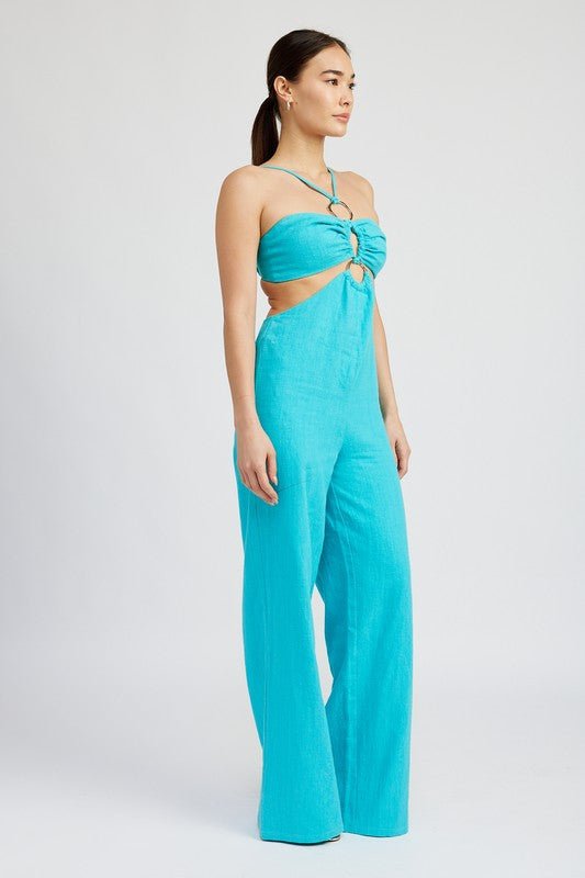 DOUBLE O RING CUT OUT JUMPSUIT - KOKOTETE