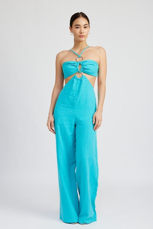 DOUBLE O RING CUT OUT JUMPSUIT - KOKOTETE