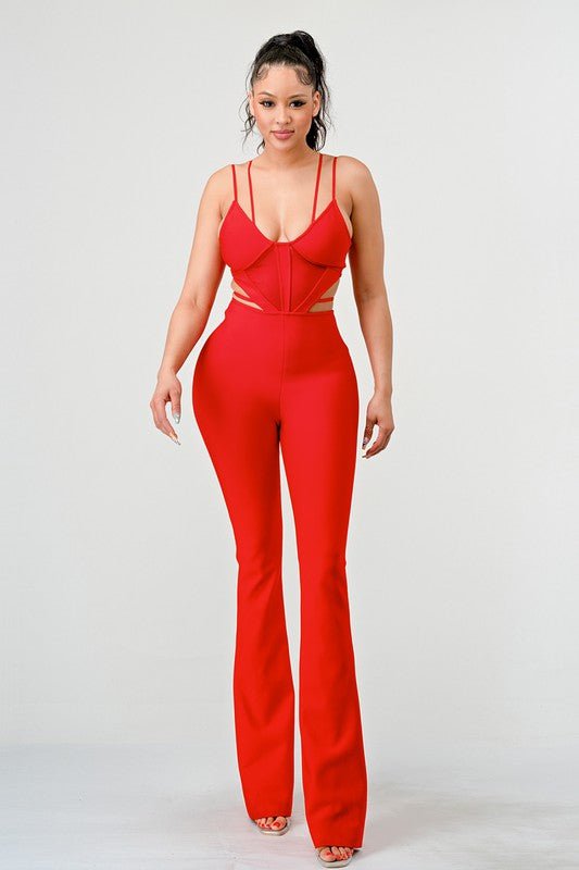 DOUBLE SPAGHETTI STRAP BODYCON JUMPSUIT - KOKOTETE